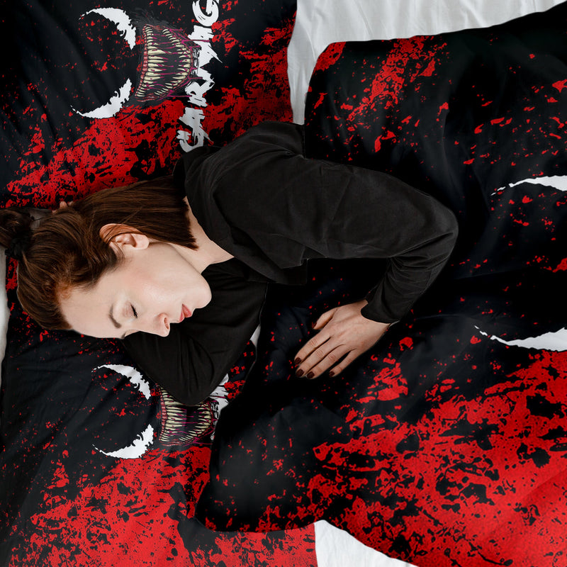 Set di biancheria da letto con coperta terapeutica nero volto jolly
