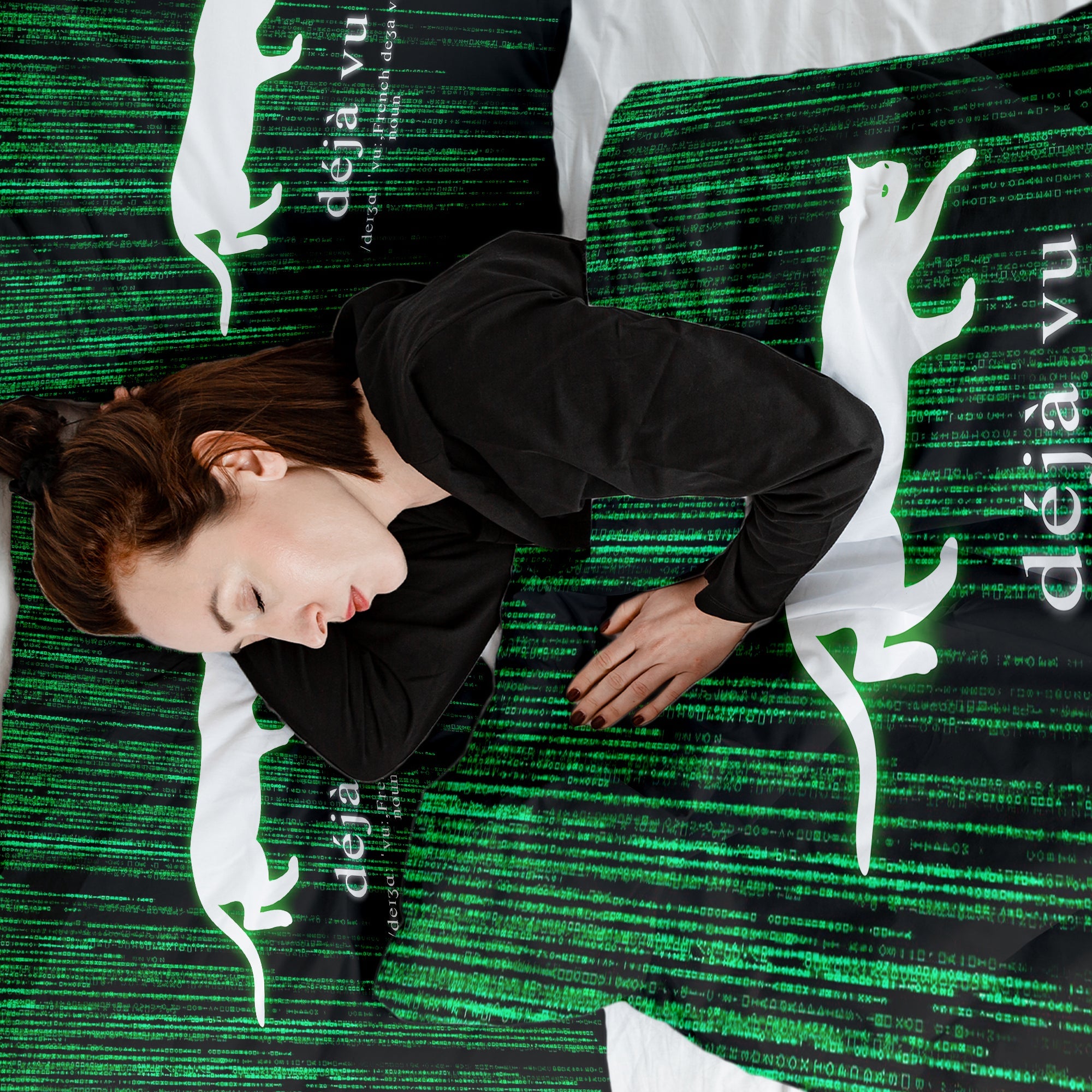 Set di biancheria da letto con coperta terapeutica verde Déjà-Vu