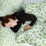 Set di biancheria da letto con coperte terapeutiche Punti interrogativi verdi