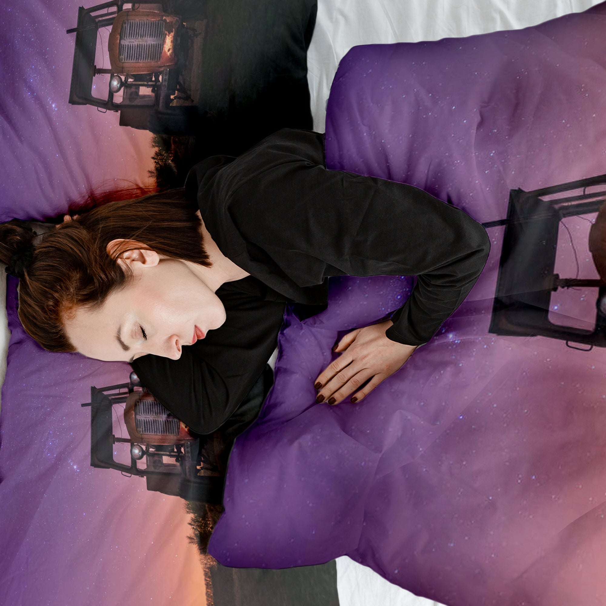 Coperta terapeutica originale - Rivestimento in cotone viola con trattore