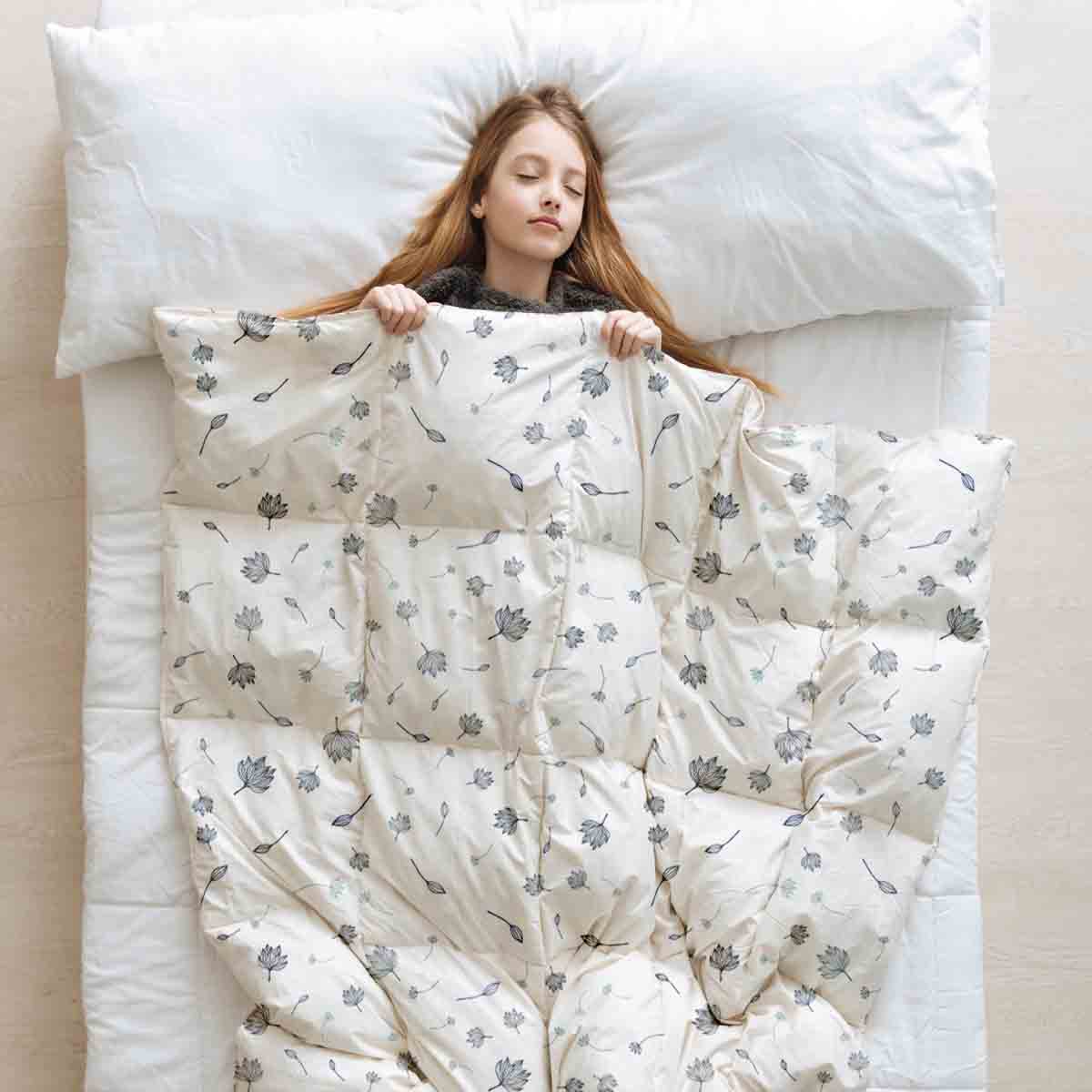 Set copripiumino coperta terapeutica foglie volanti