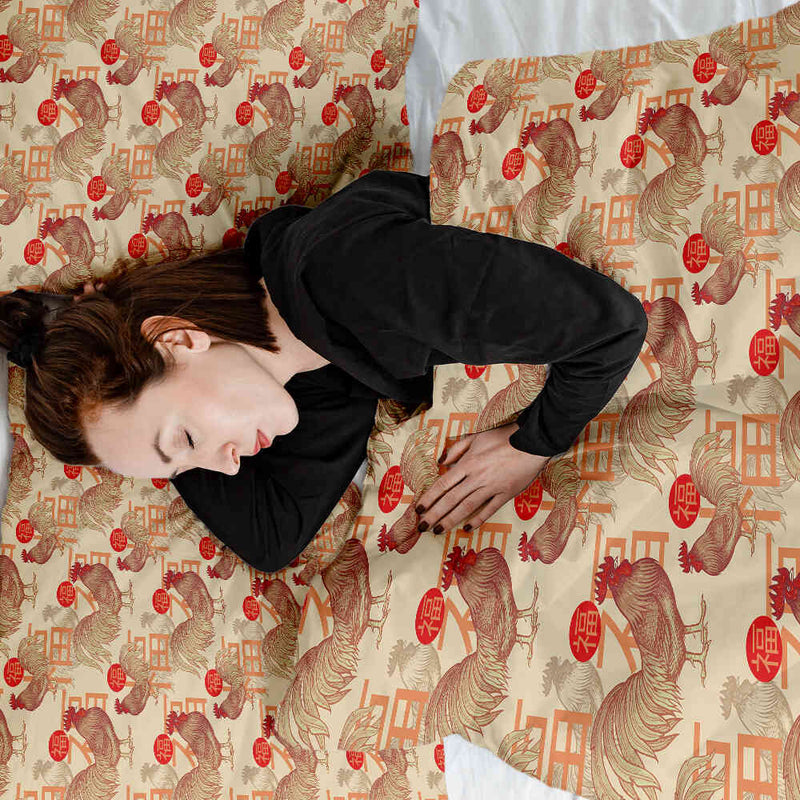 Set di biancheria da letto con coperta terapeutica Gallo cinese