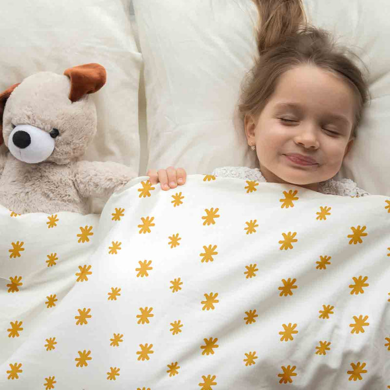 Set di biancheria da letto con coperte terapeutiche fiori gialli