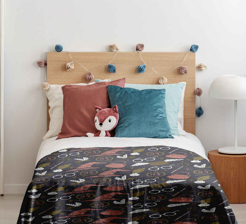 Set di biancheria da letto con coperta terapeutica nero magia