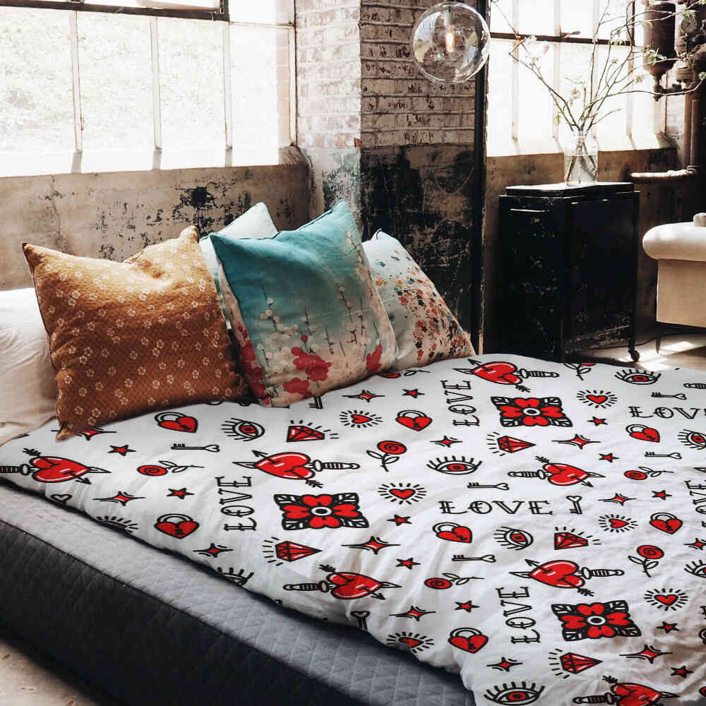 Set di biancheria da letto con coperta terapeutica amore misto