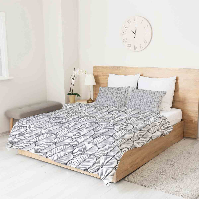 Coperta terapeutica originale - Rivestimento in cotone grigio con foglie di acero