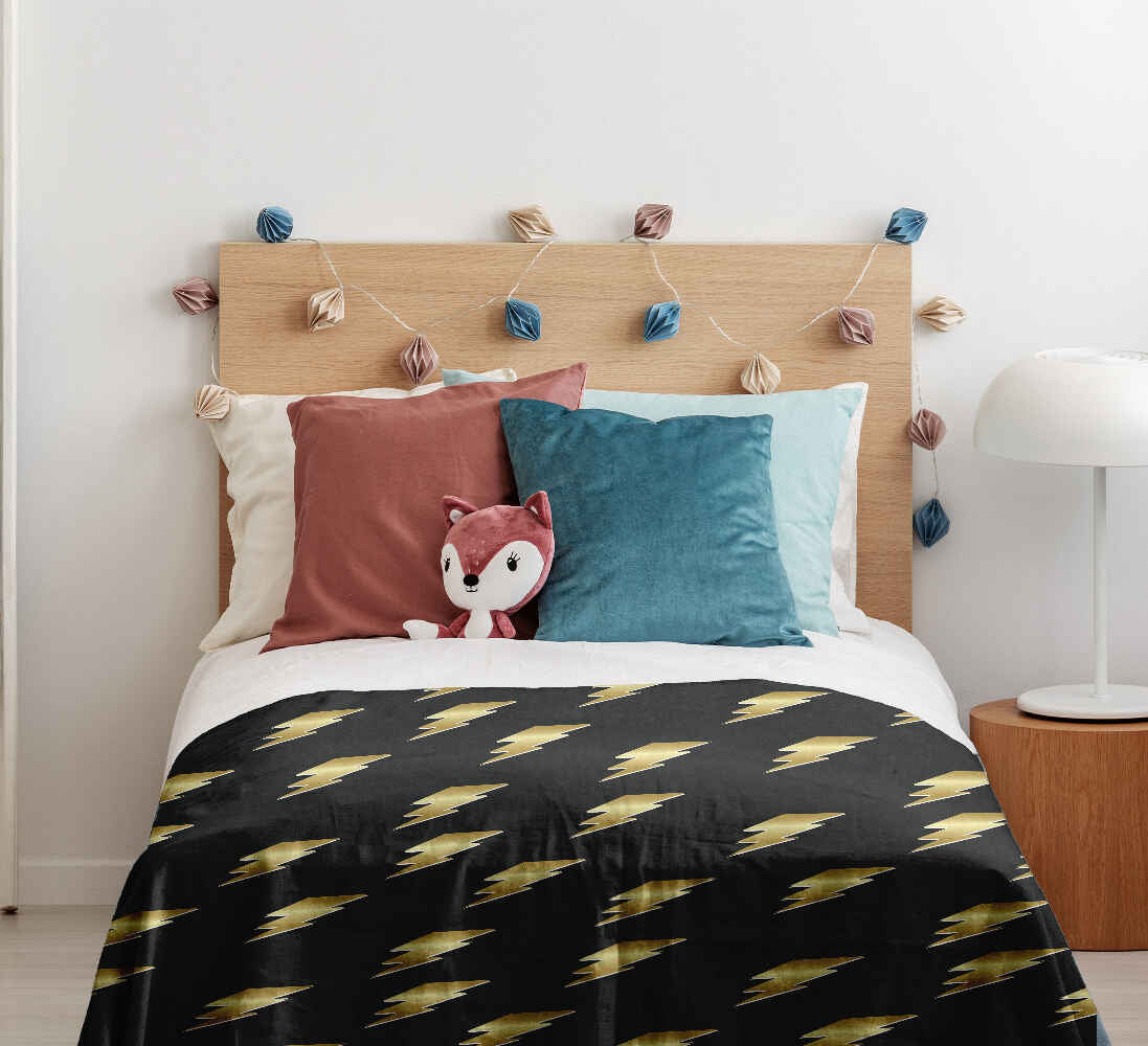 Set di biancheria da letto con coperta terapeutica nero con Harry Blitz