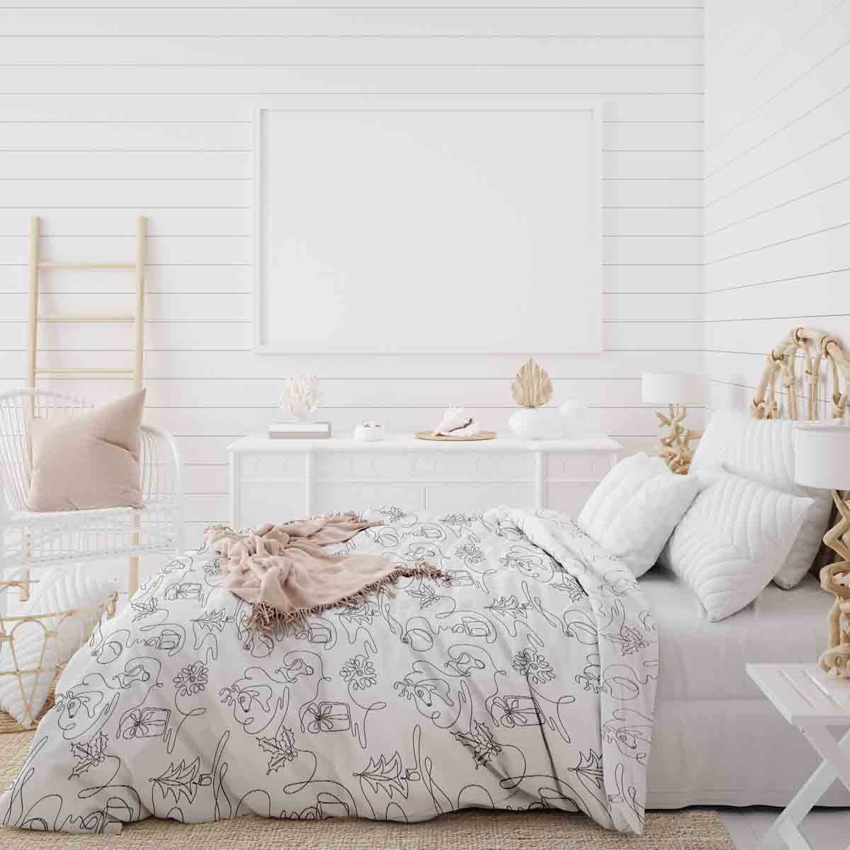 Set copripiumino coperte terapeutiche Natale astratto