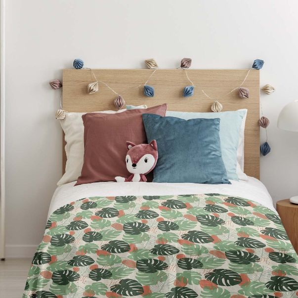 Coperta terapeutica originale - Rivestimento in cotone Monstera chiara