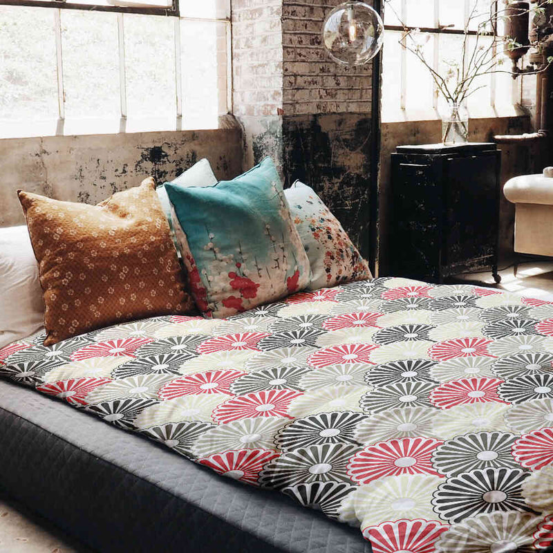 Set di biancheria da letto con coperte terapeutiche fiori astratti colorati