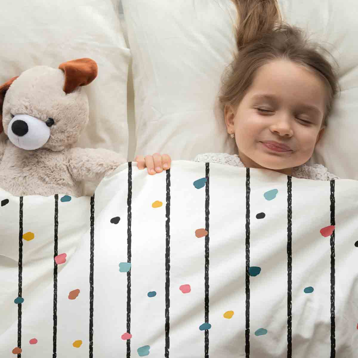 Set di biancheria da letto con coperte terapeutiche a pois colorati