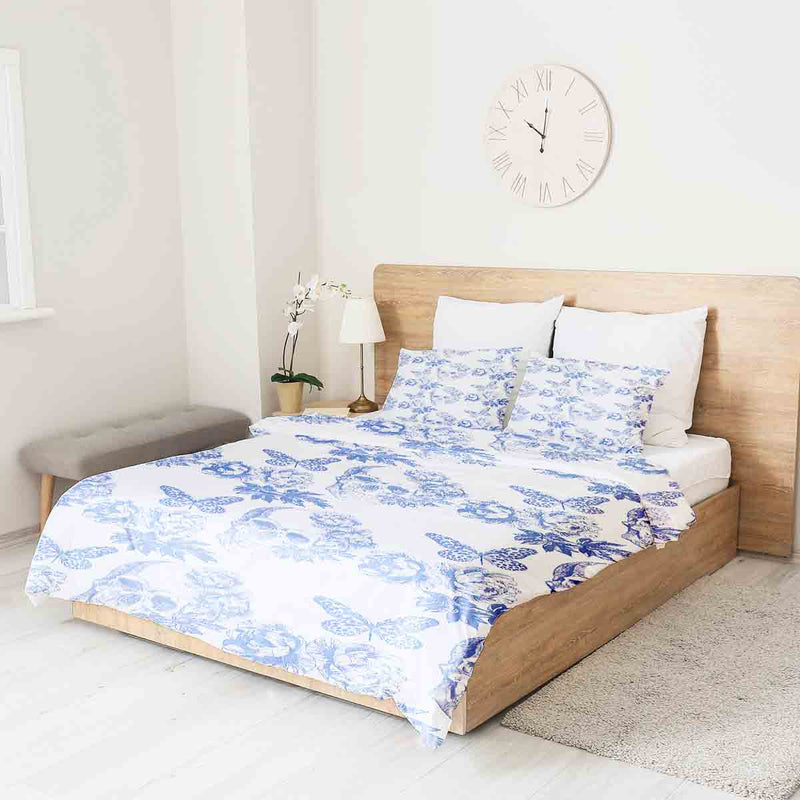 Set di biancheria da letto con coperta terapeutica fiori teschio