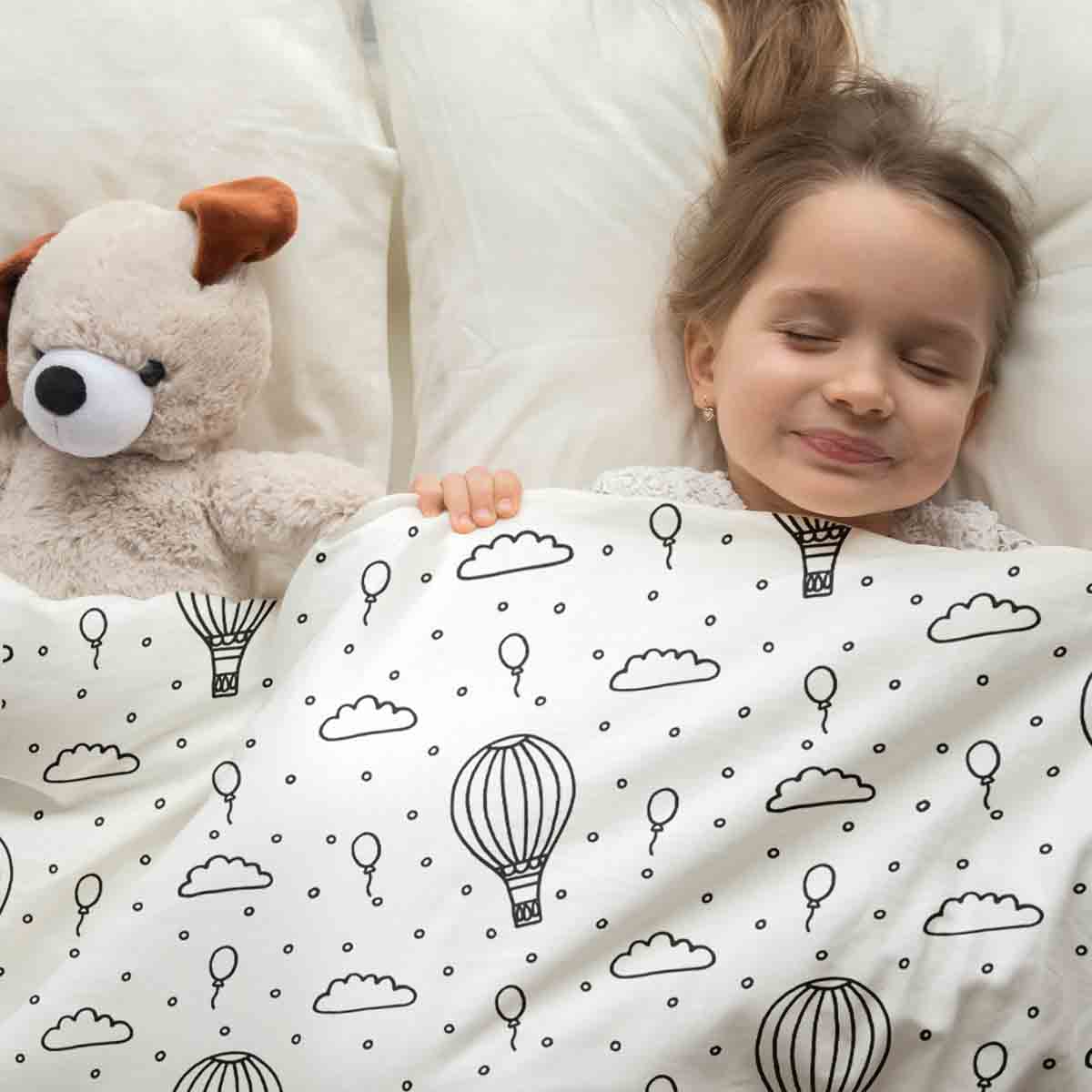 Set di biancheria da letto con coperte terapeutiche e mongolfiere