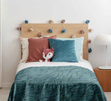 Set di biancheria da letto con coperta terapeutica intrecciata verde