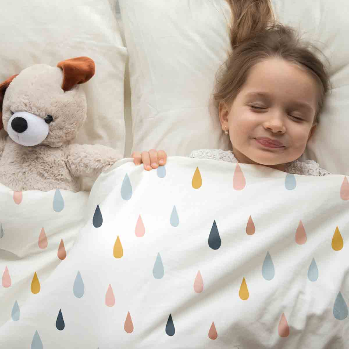 Set di biancheria da letto con coperte terapeutiche e gocce colorate