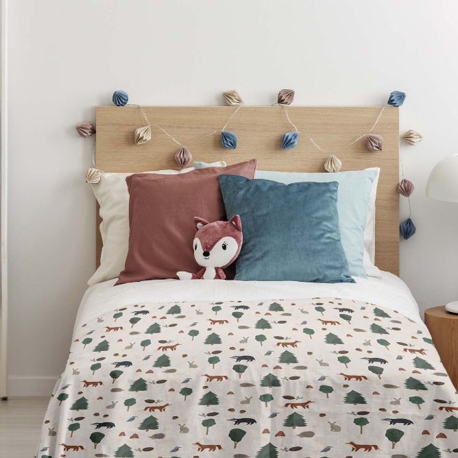 Coperta terapeutica originale - Coperta ponderata con animali della foresta con rivestimento in cotone per bambini