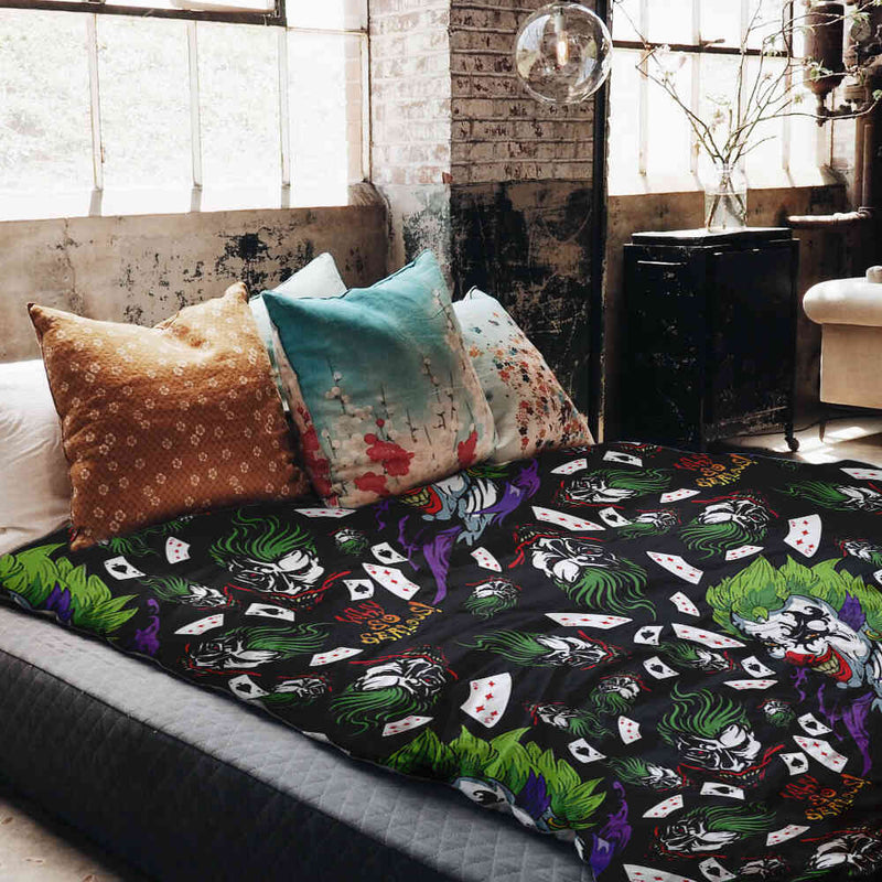 Set di biancheria da letto con coperta terapeutica Joker colorato