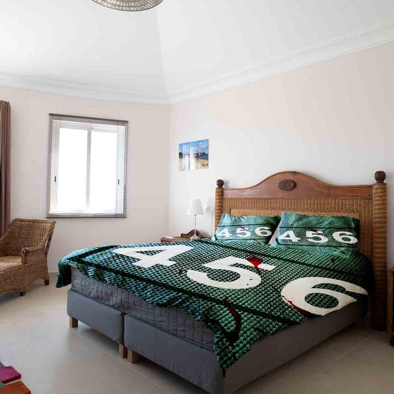 Set di biancheria da letto con coperta terapeutica verde 456