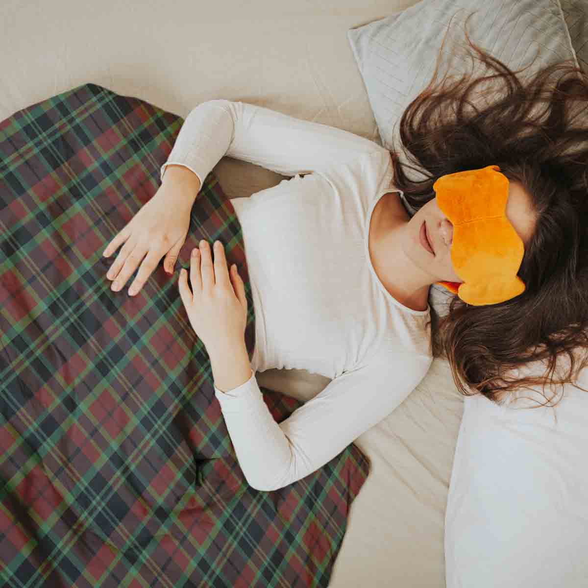 Set di biancheria da letto con coperta terapeutica motivo natalizio a quadri