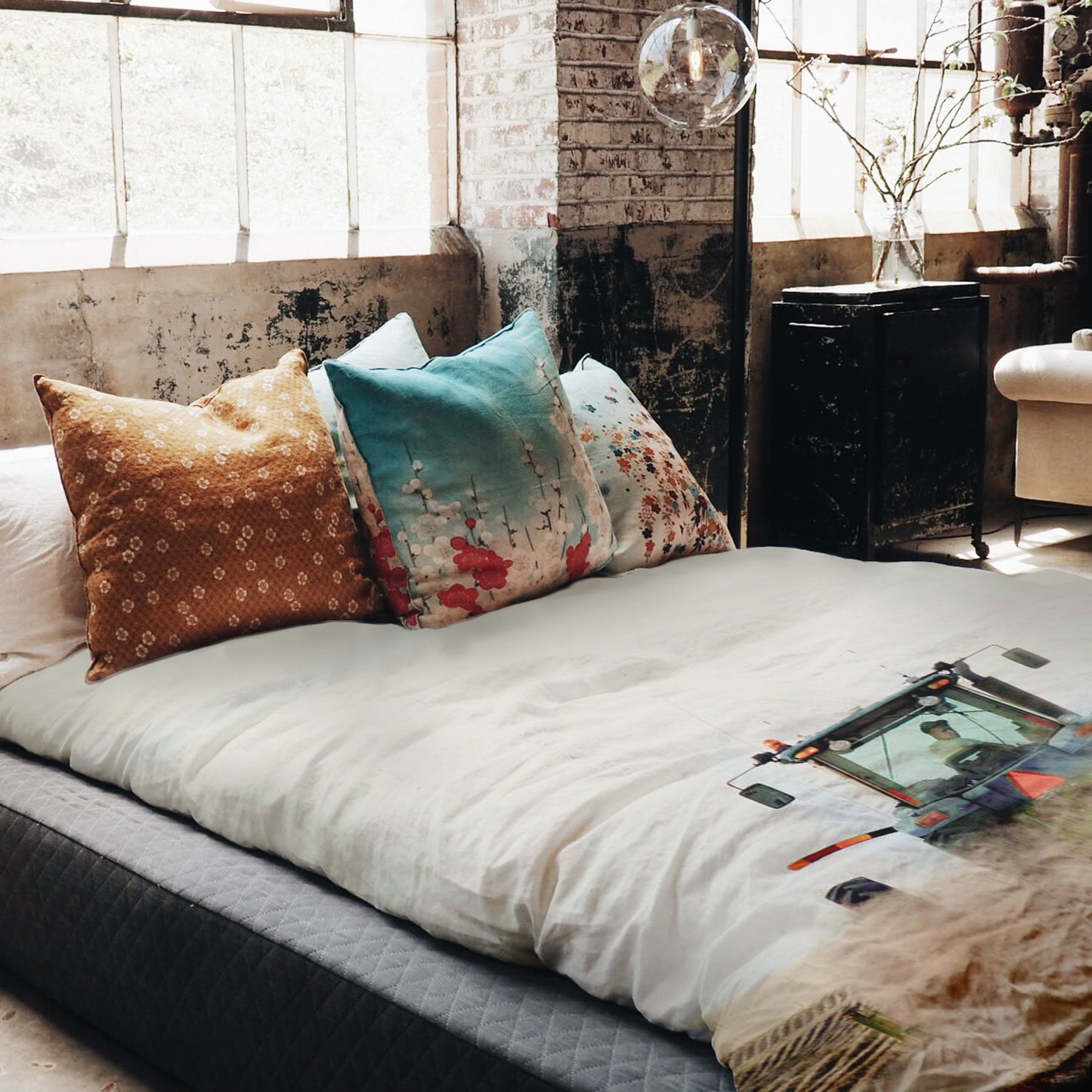 Set di biancheria da letto con coperta terapeutica Trattore in azione