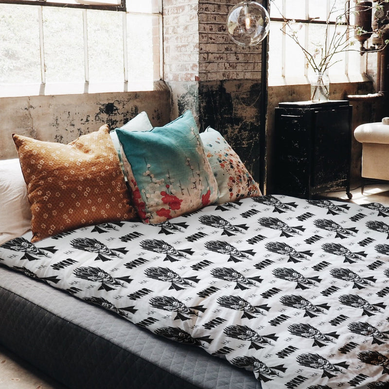 Set di biancheria da letto con coperta terapeutica Joker nero-bianco