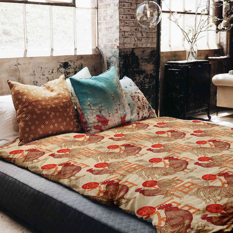 Set di biancheria da letto con coperta terapeutica Gallo cinese