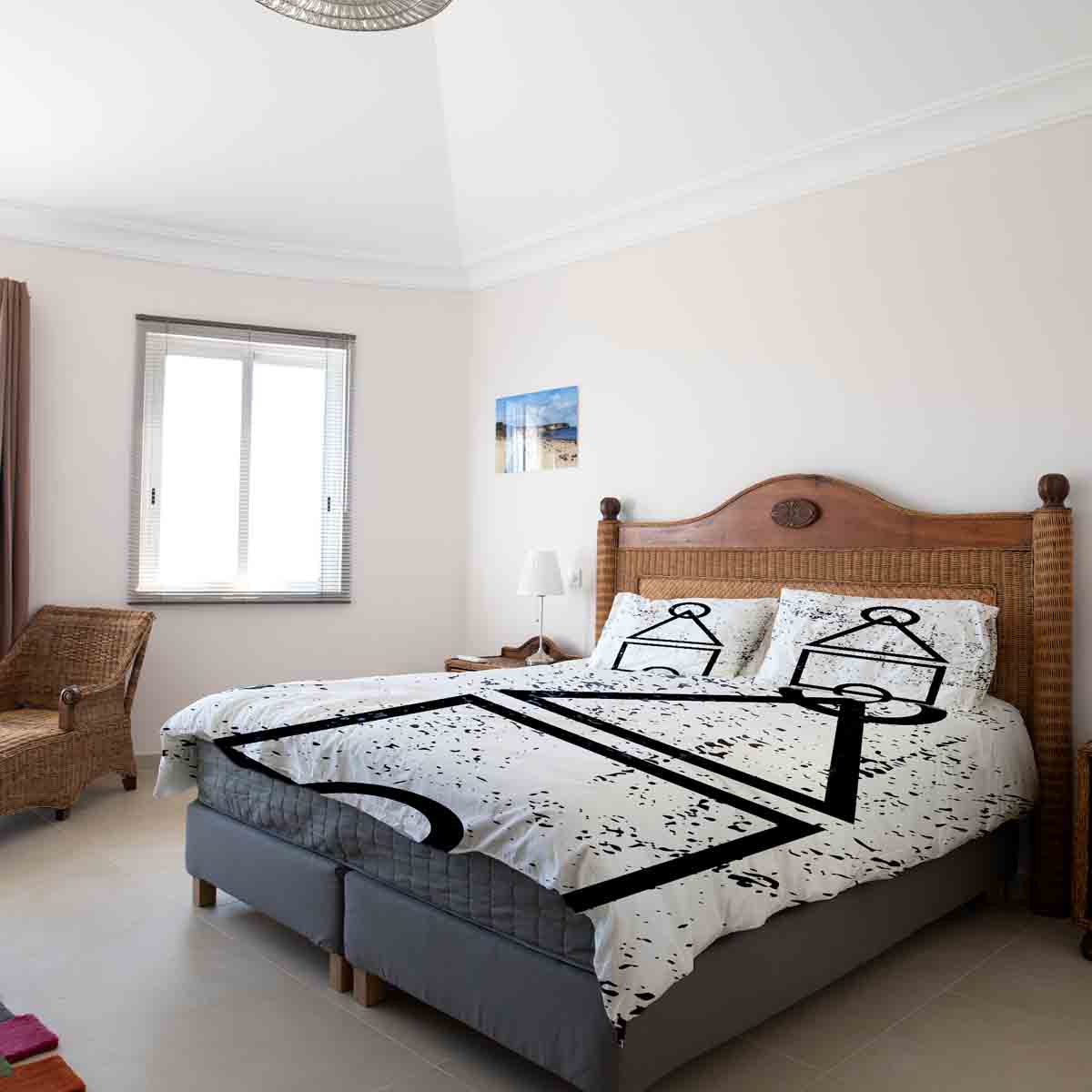 Set di biancheria da letto con coperte terapeutiche bianco forme Dalgona