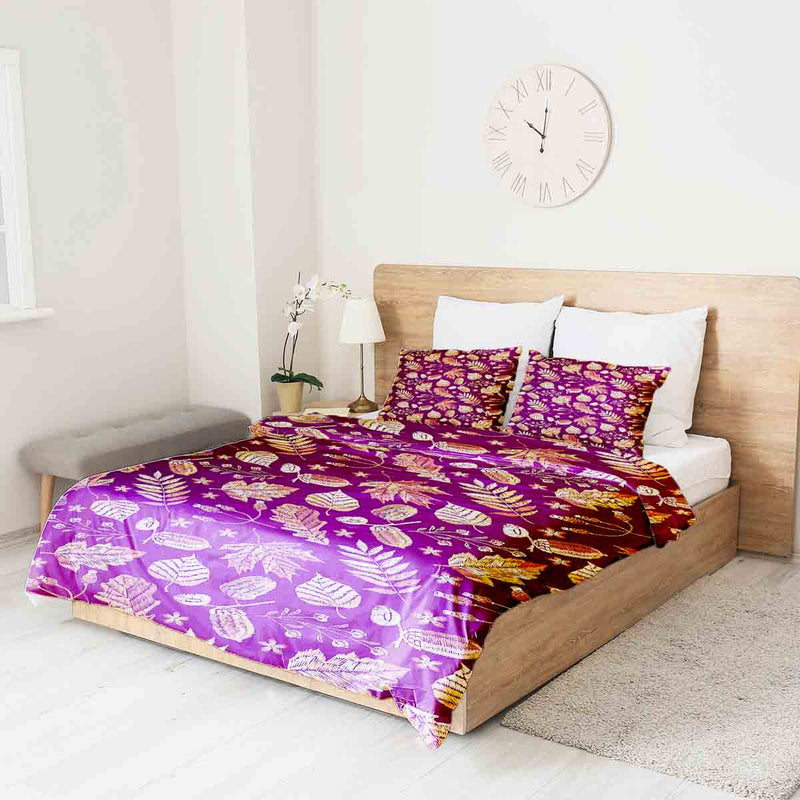 Set di biancheria da letto con coperte terapeutiche foglie autunnali marroni