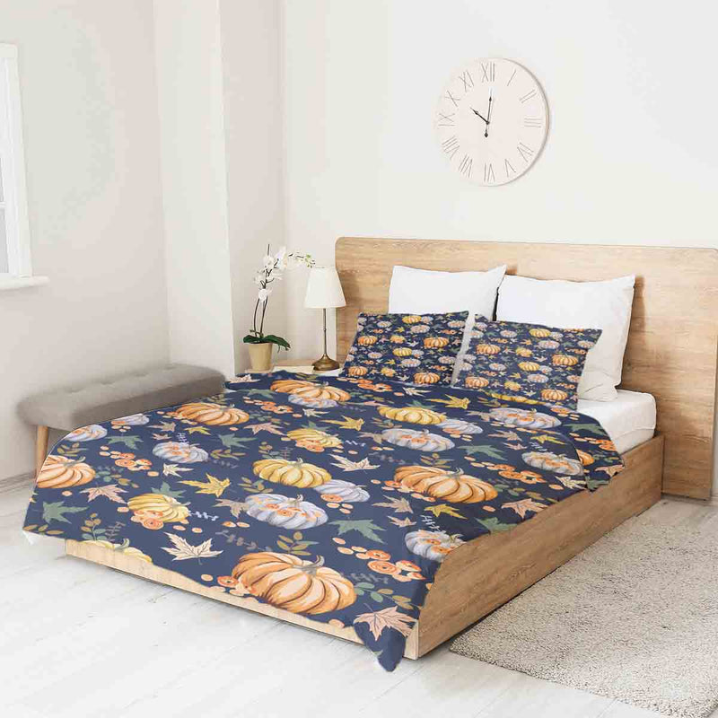 Coperta terapeutica originale - Rivestimento in cotone blu con zucche