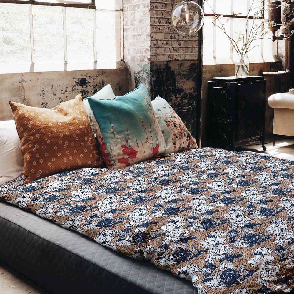 Set di biancheria da letto con coperte terapeutiche e fiori