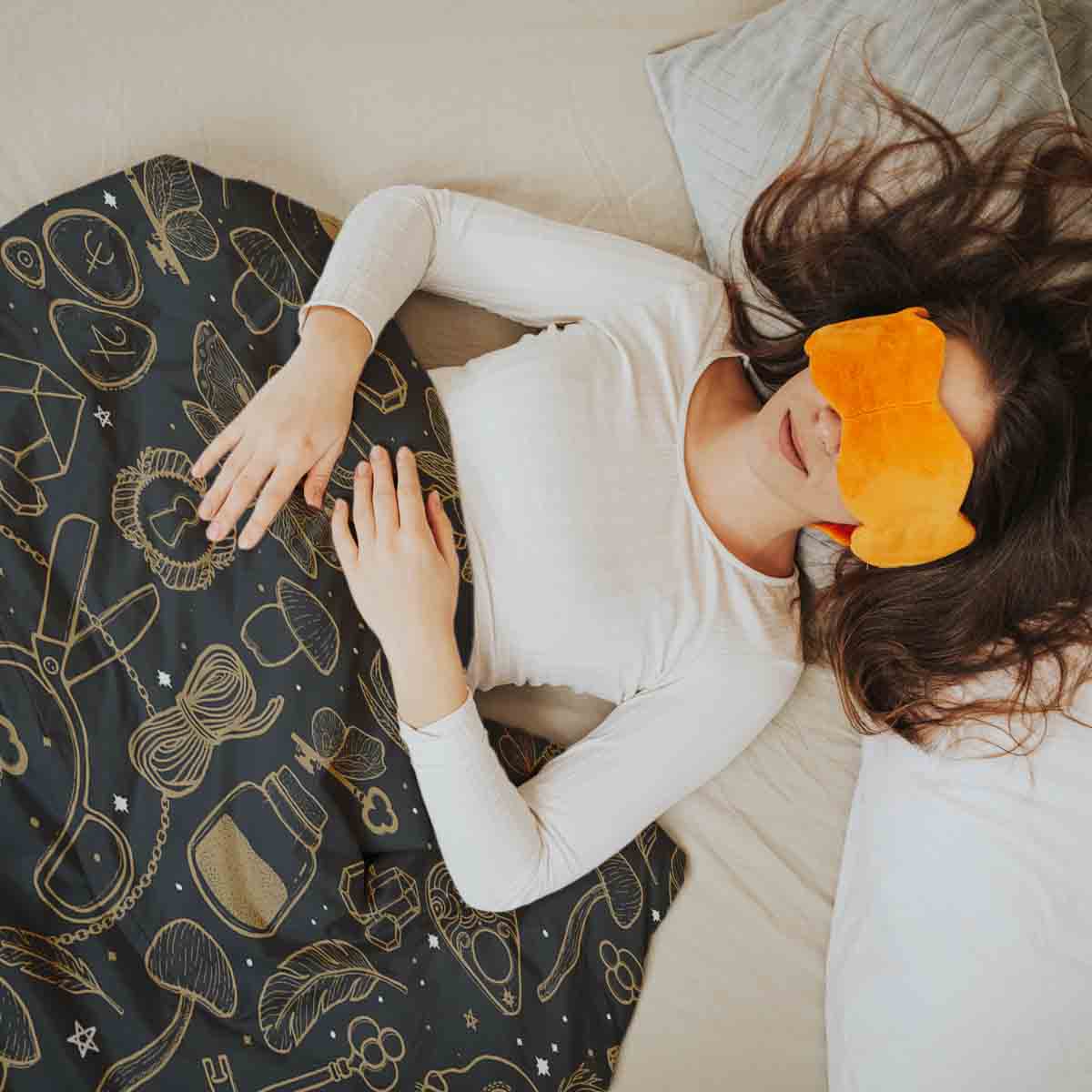 Set di biancheria da letto con coperta terapeutica nero magico