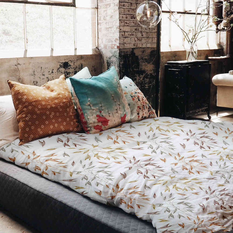 Coperta terapeutica originale - Rivestimento in cotone con delicati rami colorati