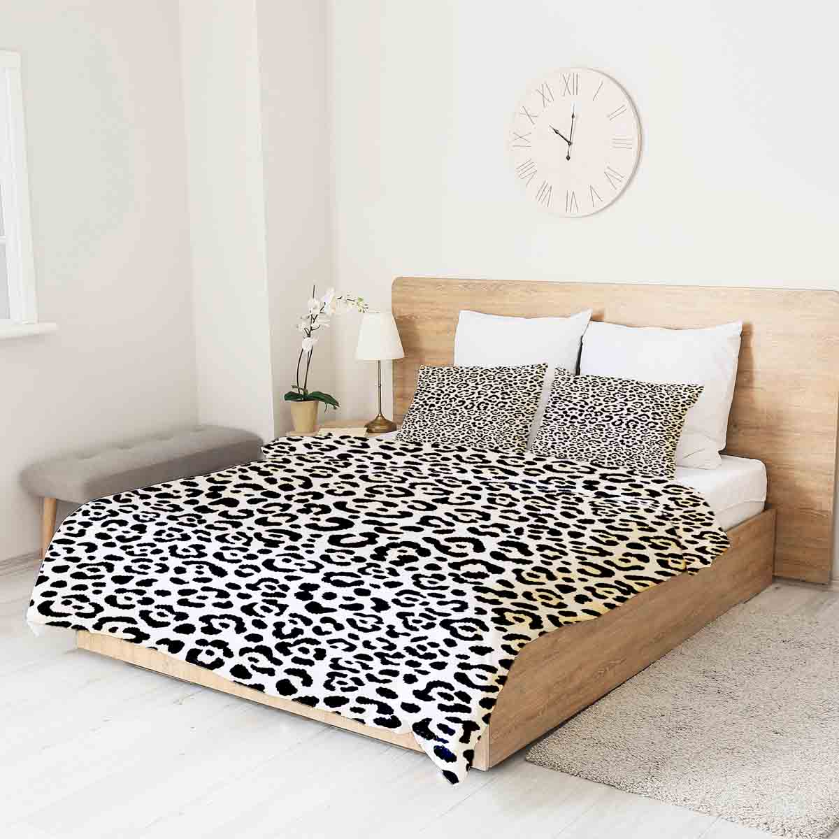 Set copripiumino coperta terapeutica stampa leopardo
