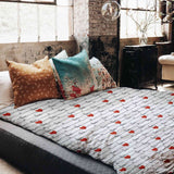Coperta terapeutica originale - Rivestimento in cotone bianco con scritta Love