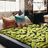 Set di biancheria da letto con coperta terapeutica gialla pipistrello