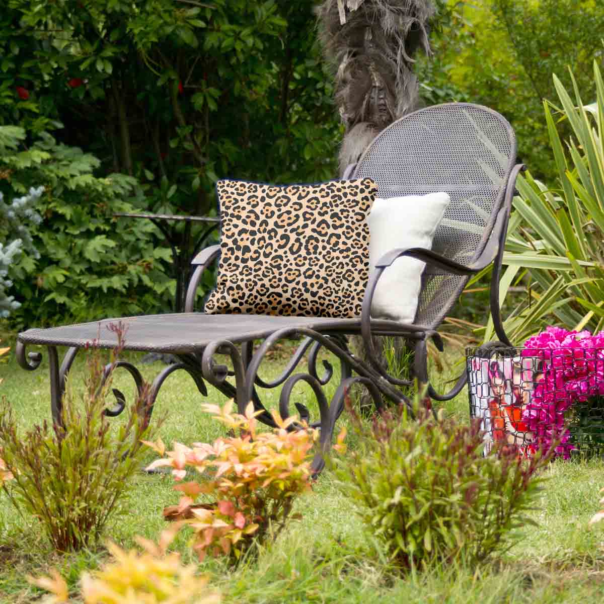 Cuscino salute stampa leopardo