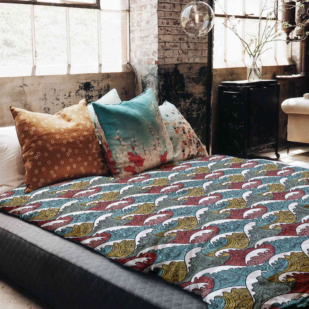 Coperta terapeutica originale - Rivestimento in cotone con frangionde colorati