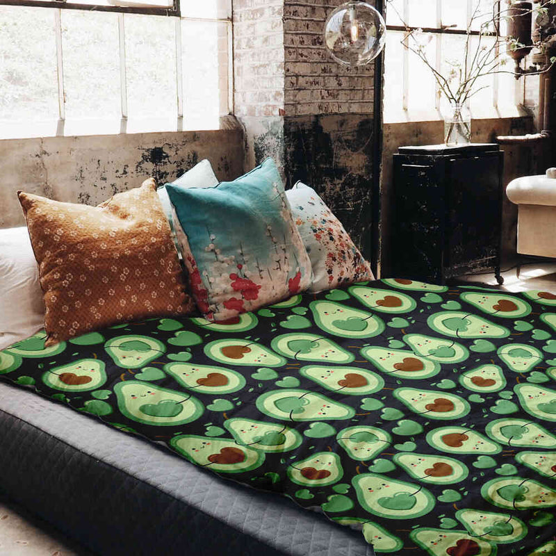Set di biancheria da letto con coperte terapeutiche Avocado verde