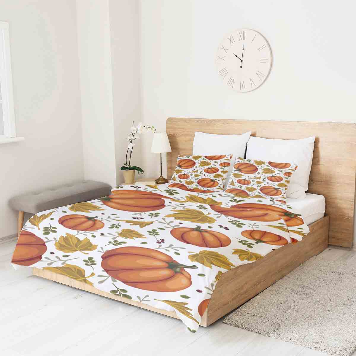 Coperta terapeutica originale - Rivestimento in cotone bianco con grandi zucche