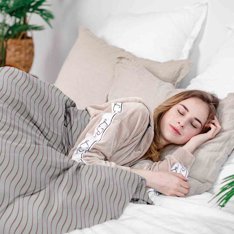 Set di biancheria da letto con coperte terapeutiche rosa a onde