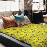 Set di biancheria da letto con coperta terapeutica gialla Ha Ha