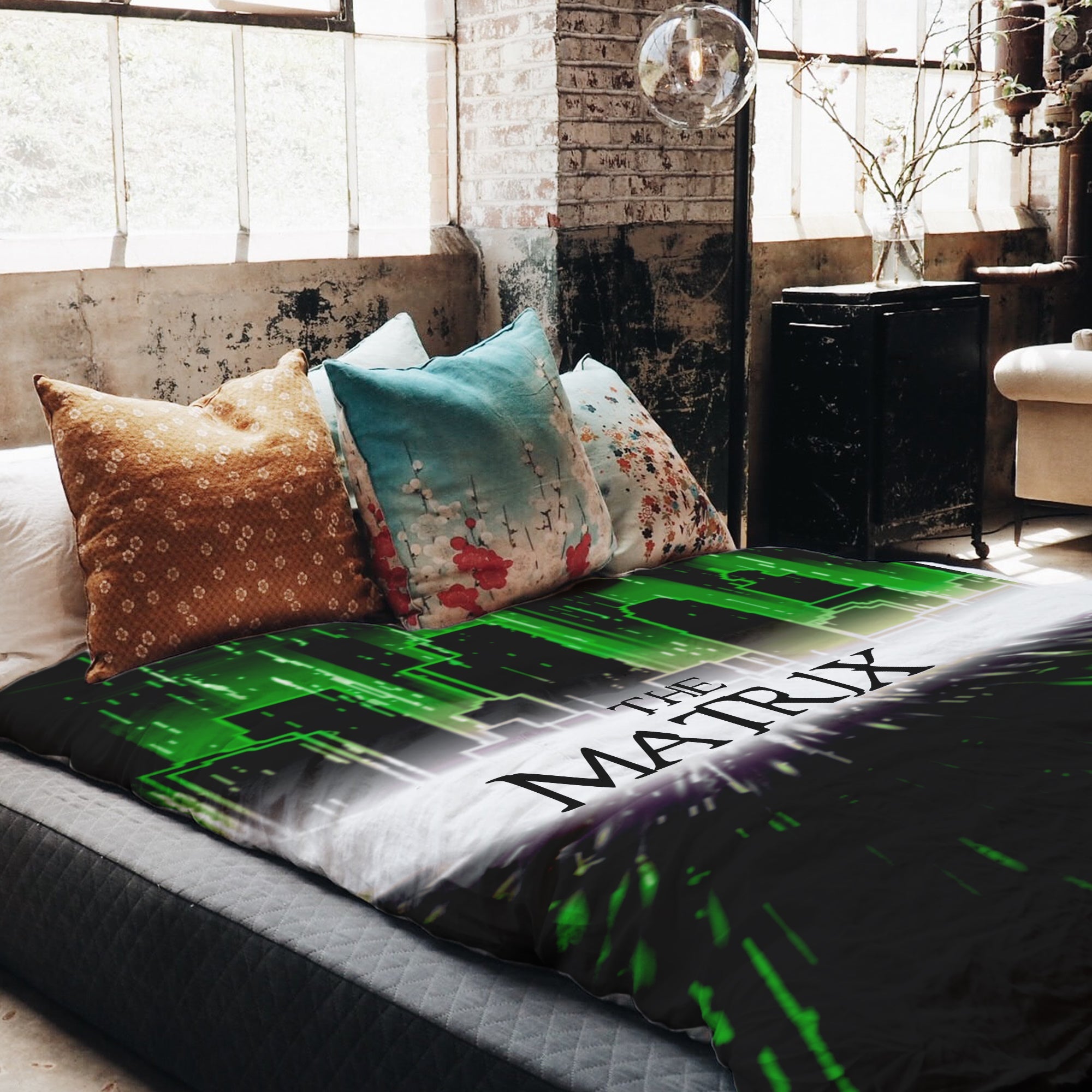 Set di biancheria da letto con coperta terapeutica città The Matrix