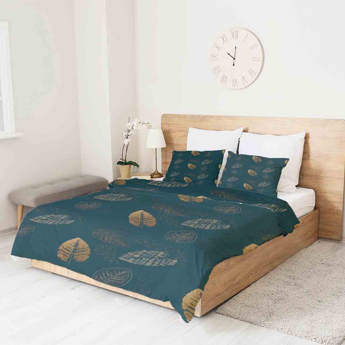 Coperta terapeutica originale - Rivestimento in cotone verde con foglia dorata