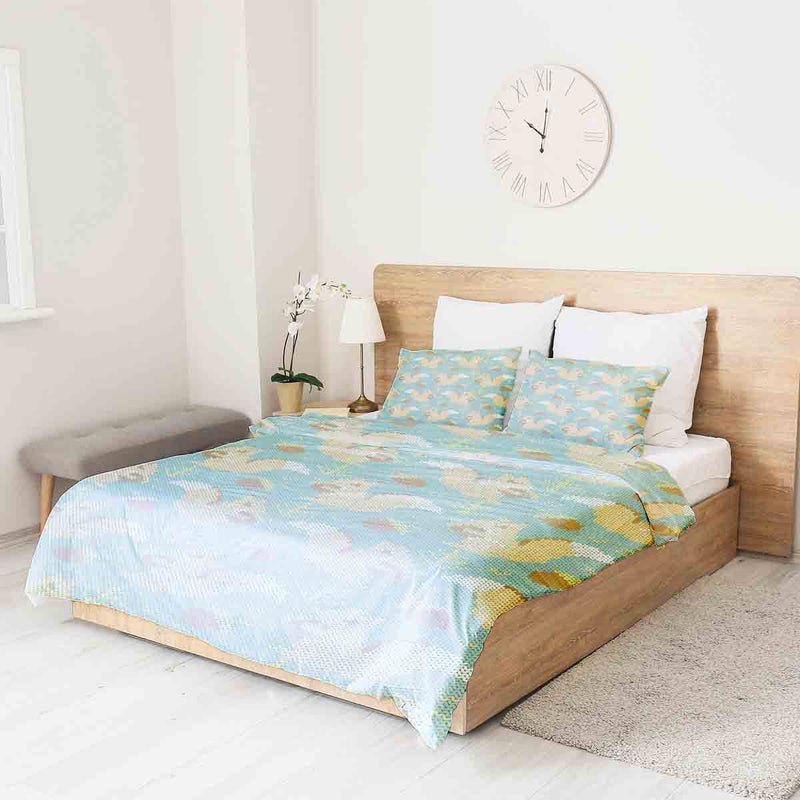 Coperta terapeutica originale - Rivestimento in cotone verde con scoiattolo