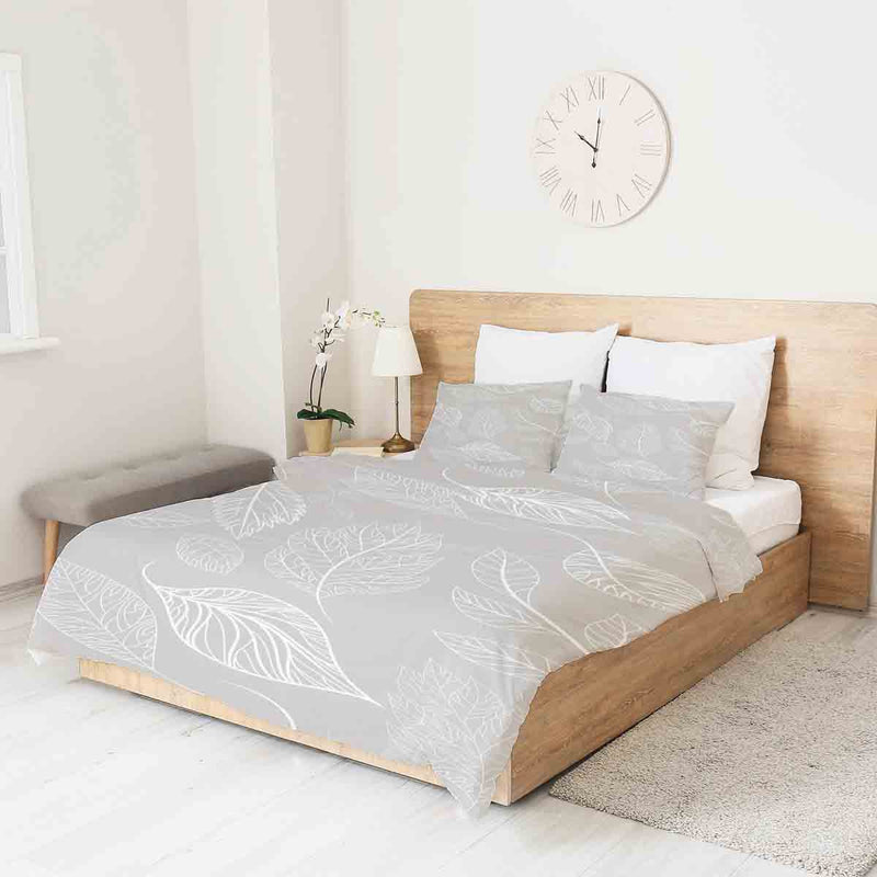 Coperta terapeutica originale - Rivestimento in cotone beige con foglie chiare