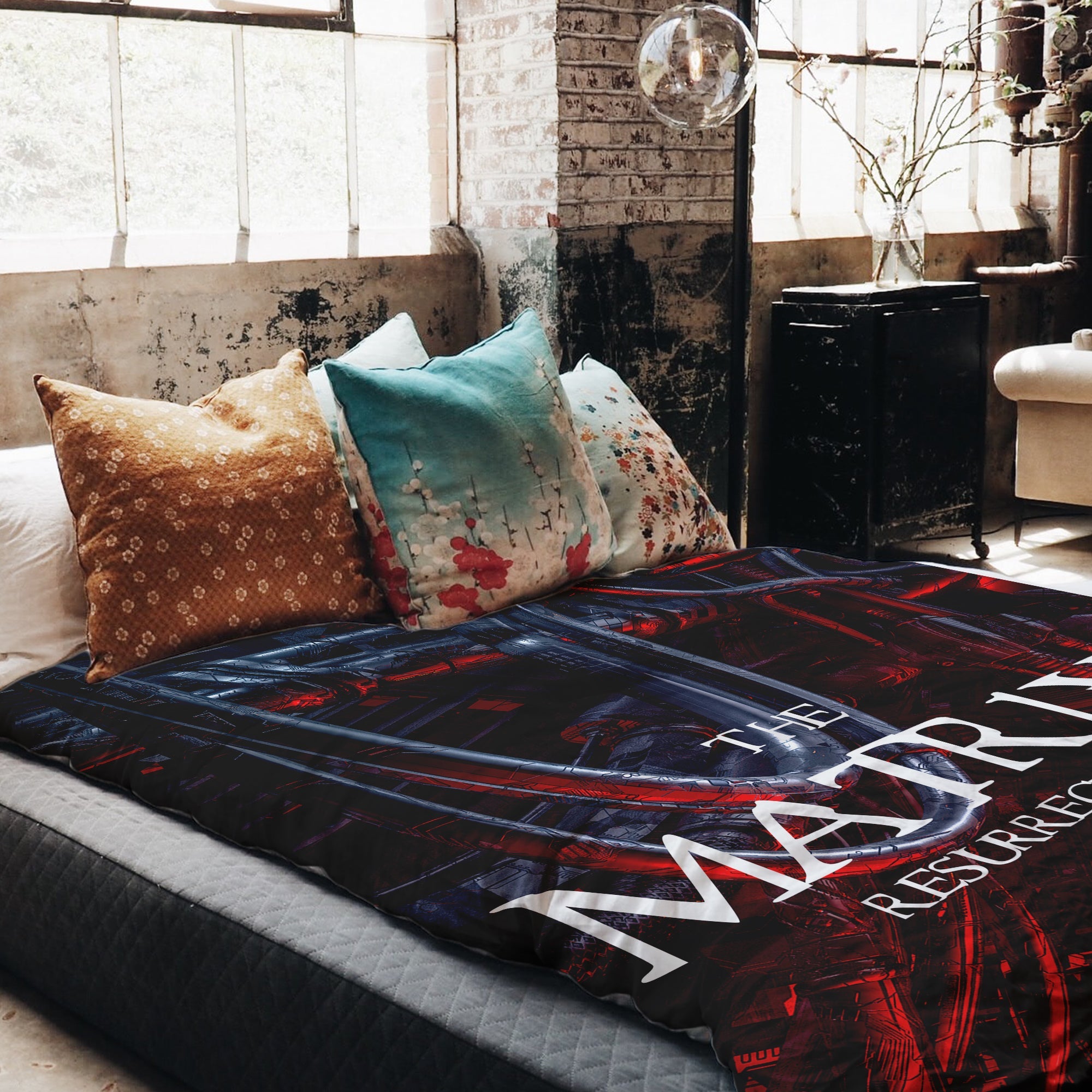 Set di biancheria da letto con coperta terapeutica rossa The Matrix