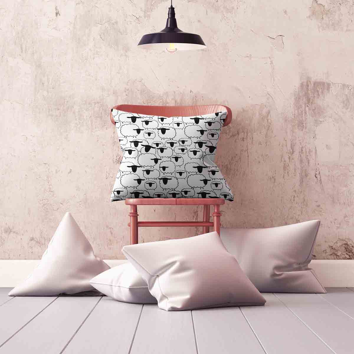 Cuscino sanitario bianco con pecore