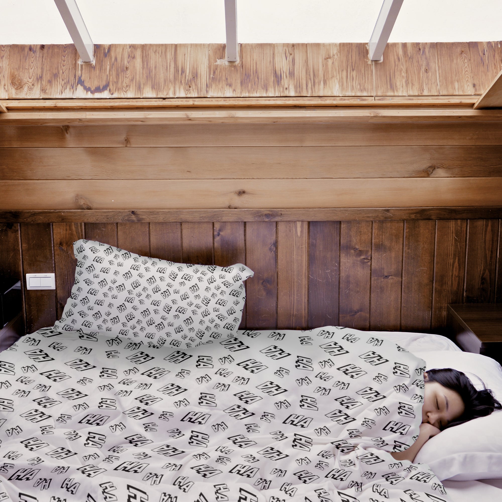 Set di biancheria da letto con coperte terapeutiche bianco Ha Ha