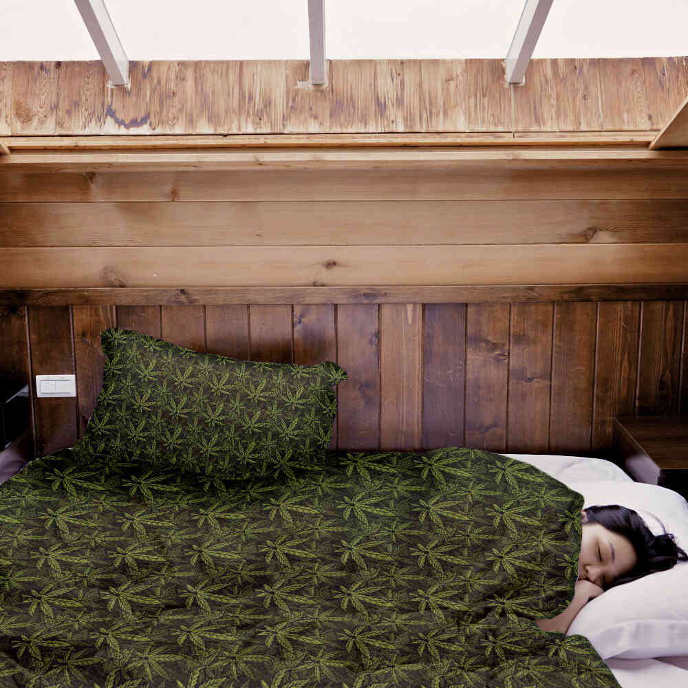 Coperta terapeutica originale - Rivestimento in cotone con foglia di canapa