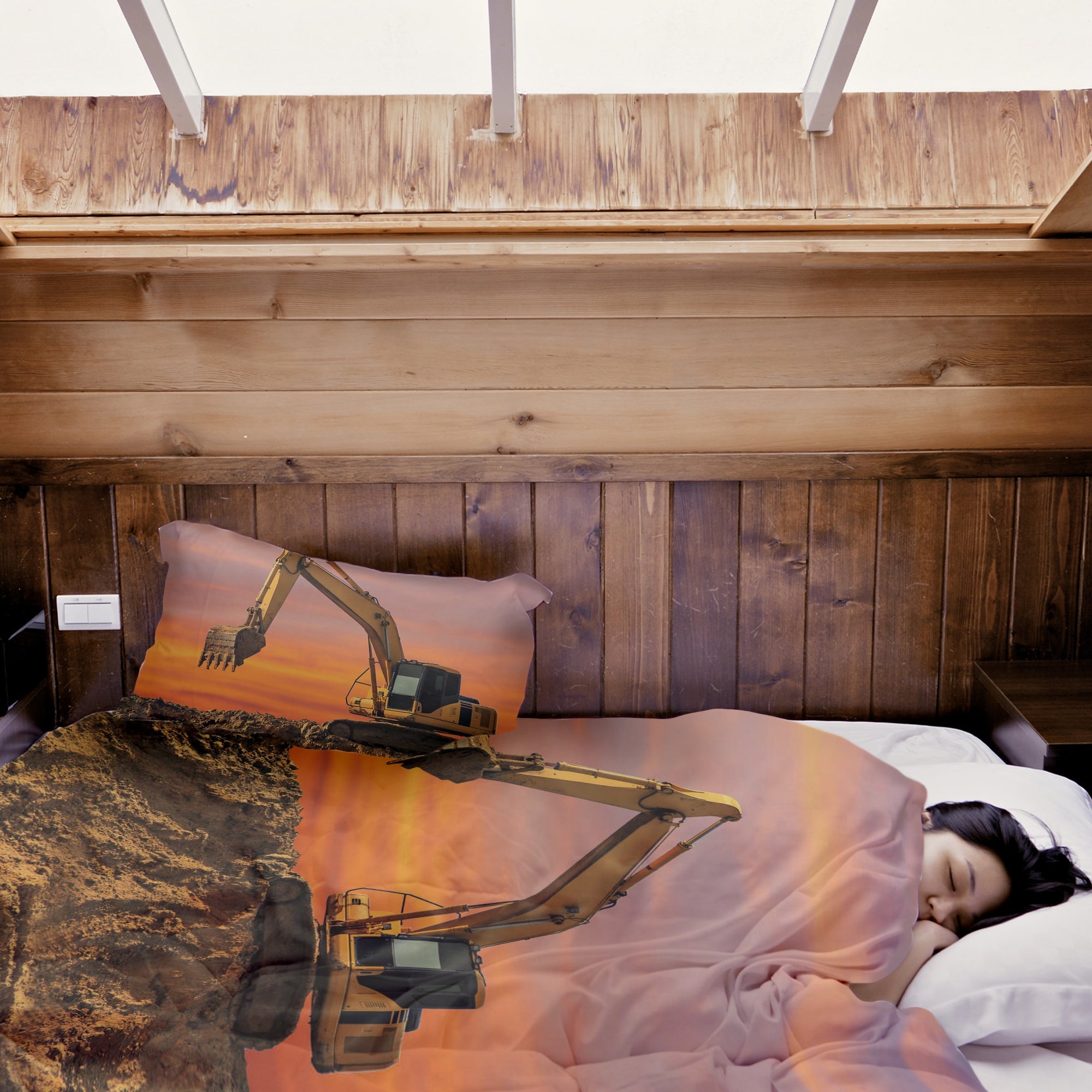 Set di biancheria da letto con coperta terapeutica Trattore all'alba